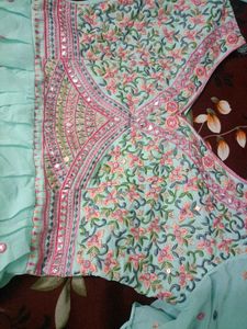 Aqua Embellished Mini Dress