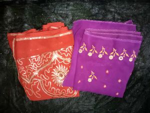 Embroidered Indian Sarees - Set of 2