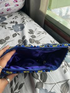 Beaded Blue Black Clutch Pouches Handbags