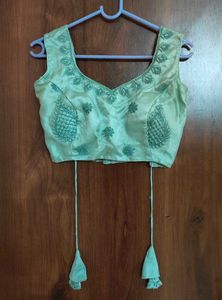 Mint Green Embroidered Lehenga Choli Set