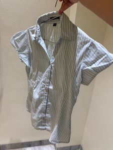 Striped Puff Sleeve Top