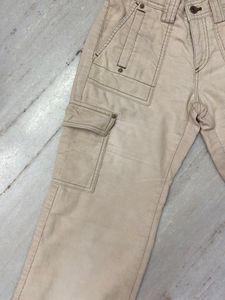Beige Corduroy Cargo Pants