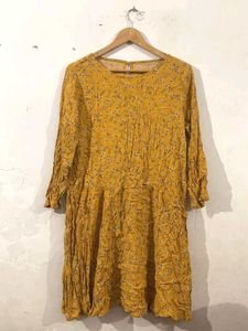 Flower Printef Mustard Short/ Mid Frock