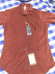 Maroon Button-Down Shirt