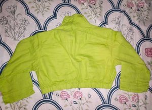 Lime Green Cropped Jacket and Skirt