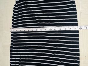 Striped Slit Midi Skirt