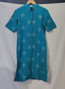 Teal Printed Kurti