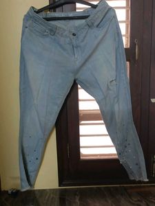 Light Wash Embellished Jeans