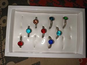 Colorful Gemstone Ring Set Combo Of 4.
