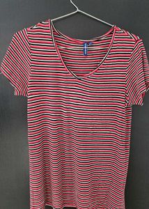 Striped V-Neck Tee