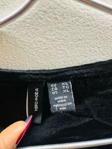 Vero Moda Embroidered Black Top