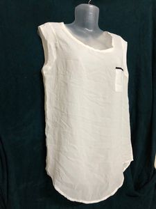 Mango White Plain Top