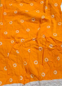 Orange &amp; White Kurta Set