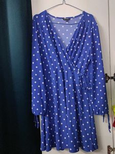 Chic Blue Polka Dot Dress