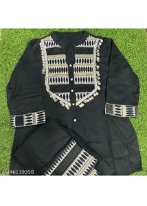 Embroidered Black Kurti