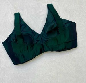 Emerald Green Satin Blouse
