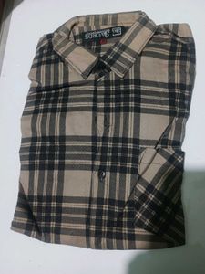 Brown Plaid Flannel Shirt - Size M