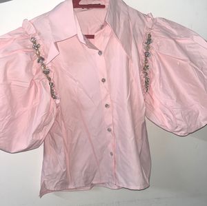 Brand New - Puff Sleeve Pink Top