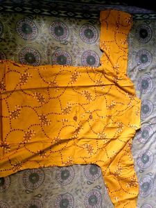 Yellow Printed Kurta