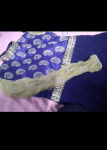 Elegant Blue &amp; Gold Anarkali