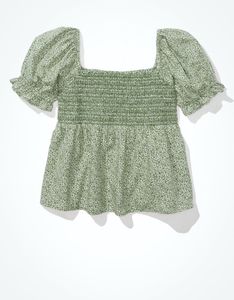 Floral Smocked Puff Sleeve Top