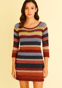 Striped Knit Mini Dress