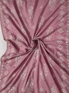 Women Mauve Pink Chikankari Embroidery Kurta Set