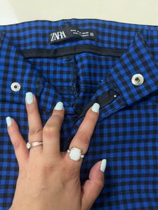 Zara Checkered High Waisted Pants