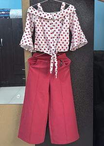 Girls' Polka Dot Top & Pant Set