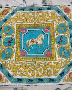 Versace Vintage Silk Horse Scarf