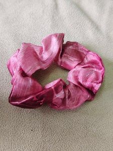 Pink Patterned Hair Scrunchie