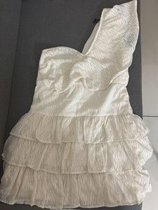 White/cream Dress With frill Detailing
