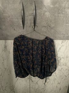 Floral Korean Print Wrap Top