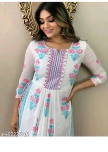 Elegant White Printed Kurta