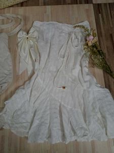 White beachy skirt/dress with ruffles