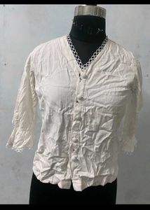 Vintage White Button-Down Top