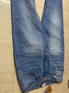 Straight Leg Blue Jeans - mom Fit