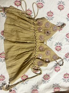 Embroidered Floral Crop Top Peplum Style