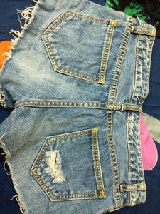Distressed Denim Shorts