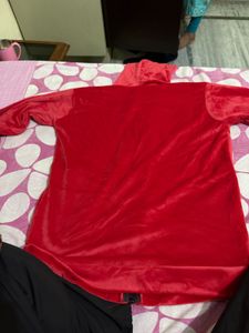 Red Velvet Hooded Jacket