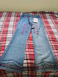 Embroidered Denim Jeans