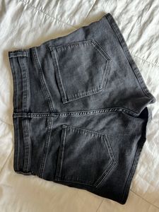 Black High Waist Denim Shorts