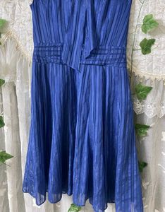 Anne Klein designer Blue Striped Dress