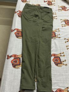 Olive Green Casual Pants
