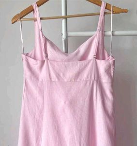 Baby Pink Slit Summer Dress