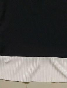 Cold Shoulder Black Top with White Hem