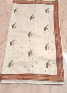Beautiful Peacock Printed Saree With Blouse