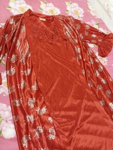 Coat Tie Type Nighty Gown Large Size