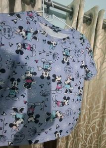 Mickey Mouse Graphic Oversized Crop Top