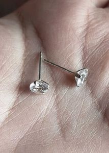 Pure Silver Zircon Studs Earrings